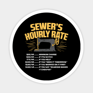 Sewer's Hourly Rate Sewing Machine Magnet